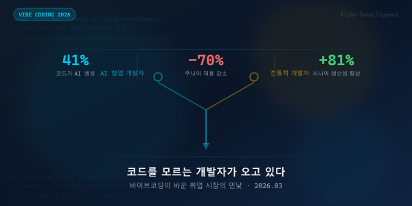 코드를 모르는 개발자가 오고 있다 — 바이브코딩이 바꾼 취업 시장의 민낯